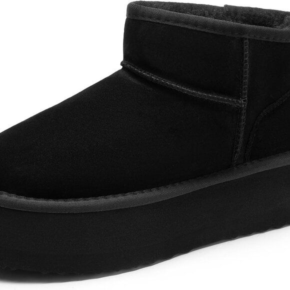 Platform Mini Boots for Women in Black, Size 5 - Picture 1 of 8